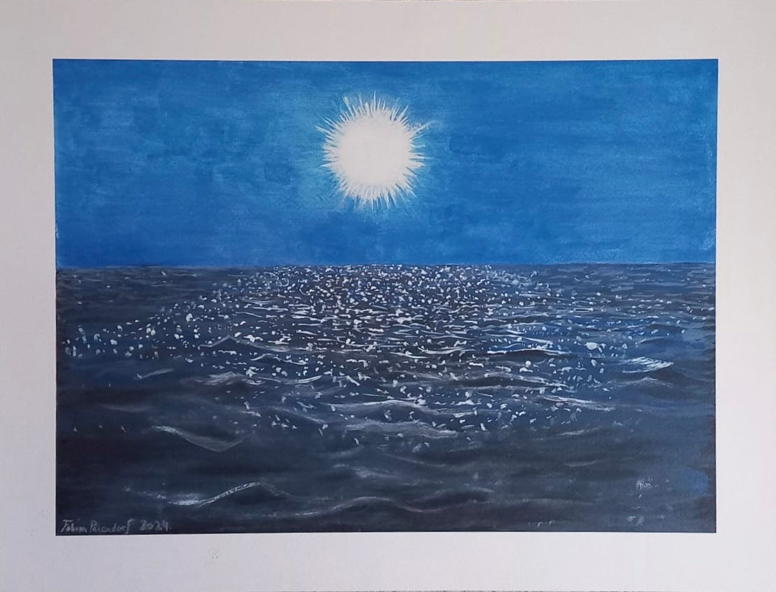 "Licht und Wasser" 70x50cm, Druck sur hochwertigem Strukturpapier, 300g/qm, Peinture aquarelle